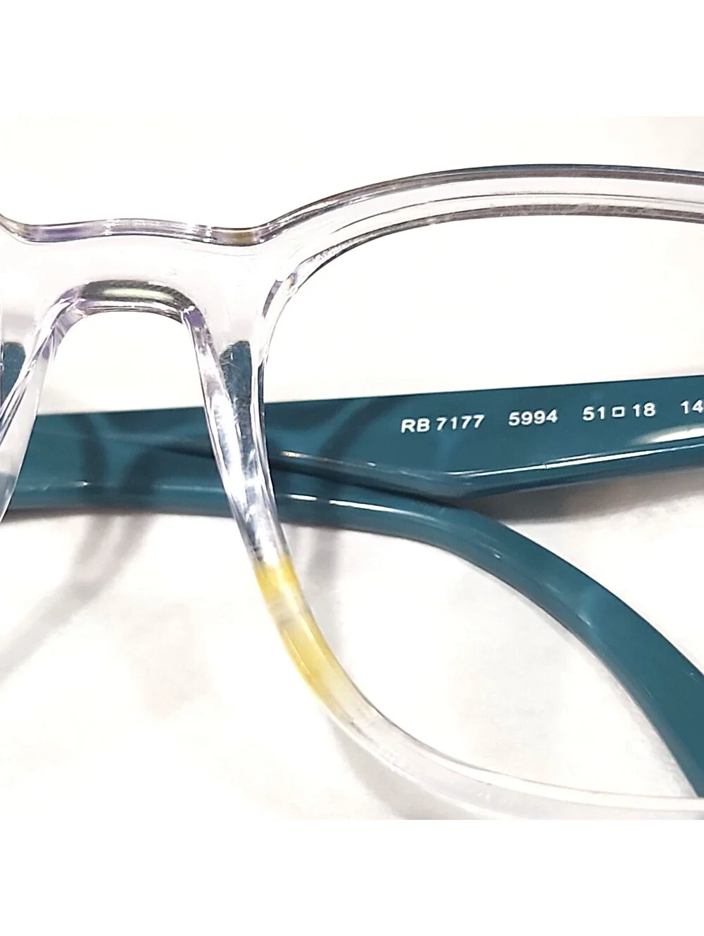 Ray Ban RB7177 5994 Clear Square Eyeglasses Frame 51-18 140 Read